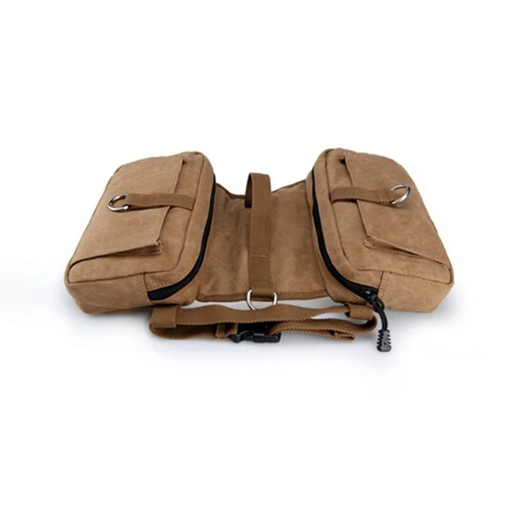 Adventure Khaki Dog Harness Pack: Ultimate Saddlebag for Hiking, Camping, and Exploration