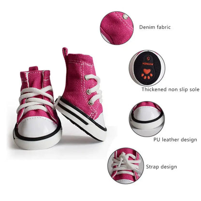 Pink Converse Dog Shoes