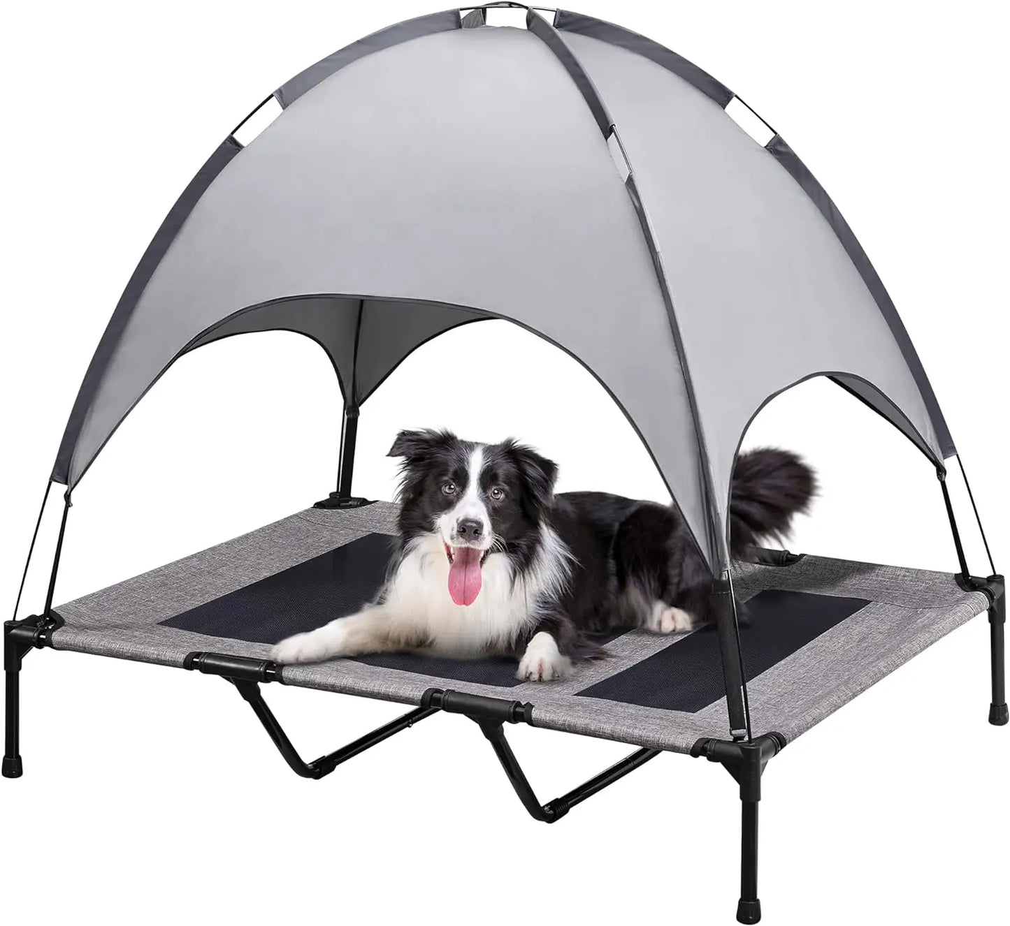 Ultimate Outdoor Dog Bed: Elevated Pet Cot with Canopy and Carrying Bag