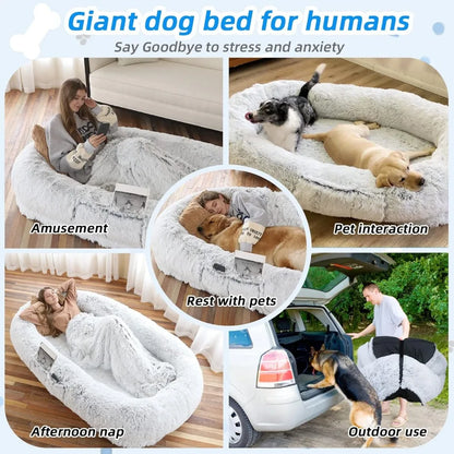 The Supreme Cozy Retreat for You and Your Giant Dog: Giant Dog Bed with Pillow & Blanket – 71"x 45"x 12"