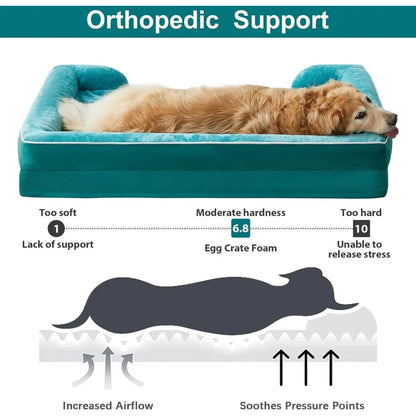 Luxurious Cuddle Haven for You and Your Giant Dog: Calming Rectangle Human Dog Bed – 71"x46"x7"