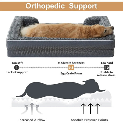 Luxurious Cuddle Haven for You and Your Giant Dog: Calming Rectangle Human Dog Bed – 71"x46"x7"