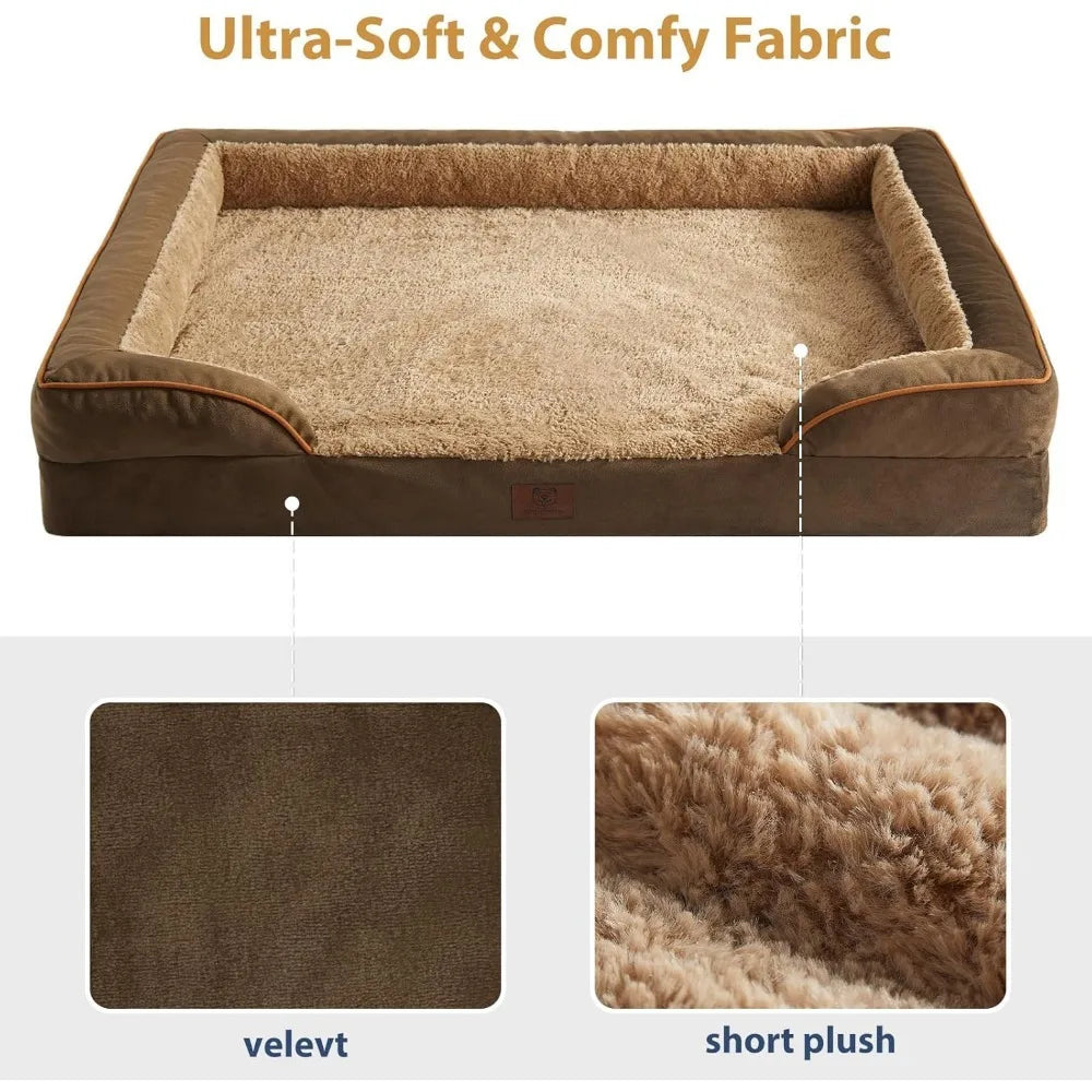 Luxurious Cuddle Haven for You and Your Giant Dog: Calming Rectangle Human Dog Bed – 71"x46"x7"