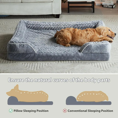 Luxurious Cuddle Haven for You and Your Giant Dog: Calming Rectangle Human Dog Bed – 71"x46"x7"