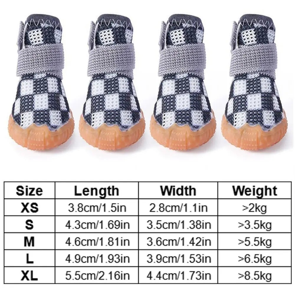 Paw-some Checkered Mesh Dog Shoes in Black & White