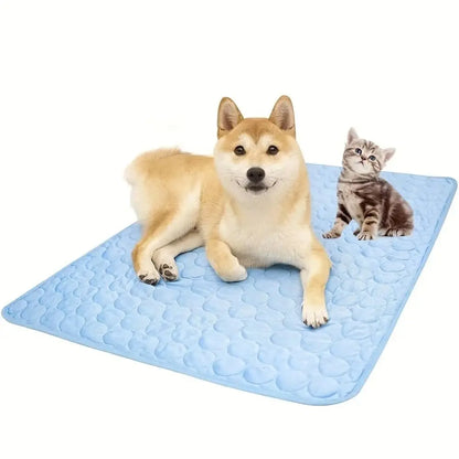 Pet Cooling Mat: Summer Ice Silk Blanket for Breathable Comfort