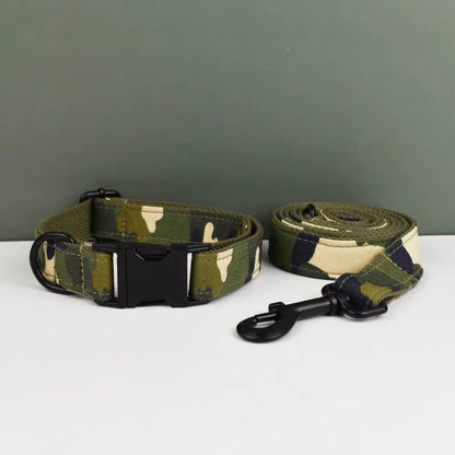 Camouflage Designer Personalized Tactical Dog Harness & Leash Collection