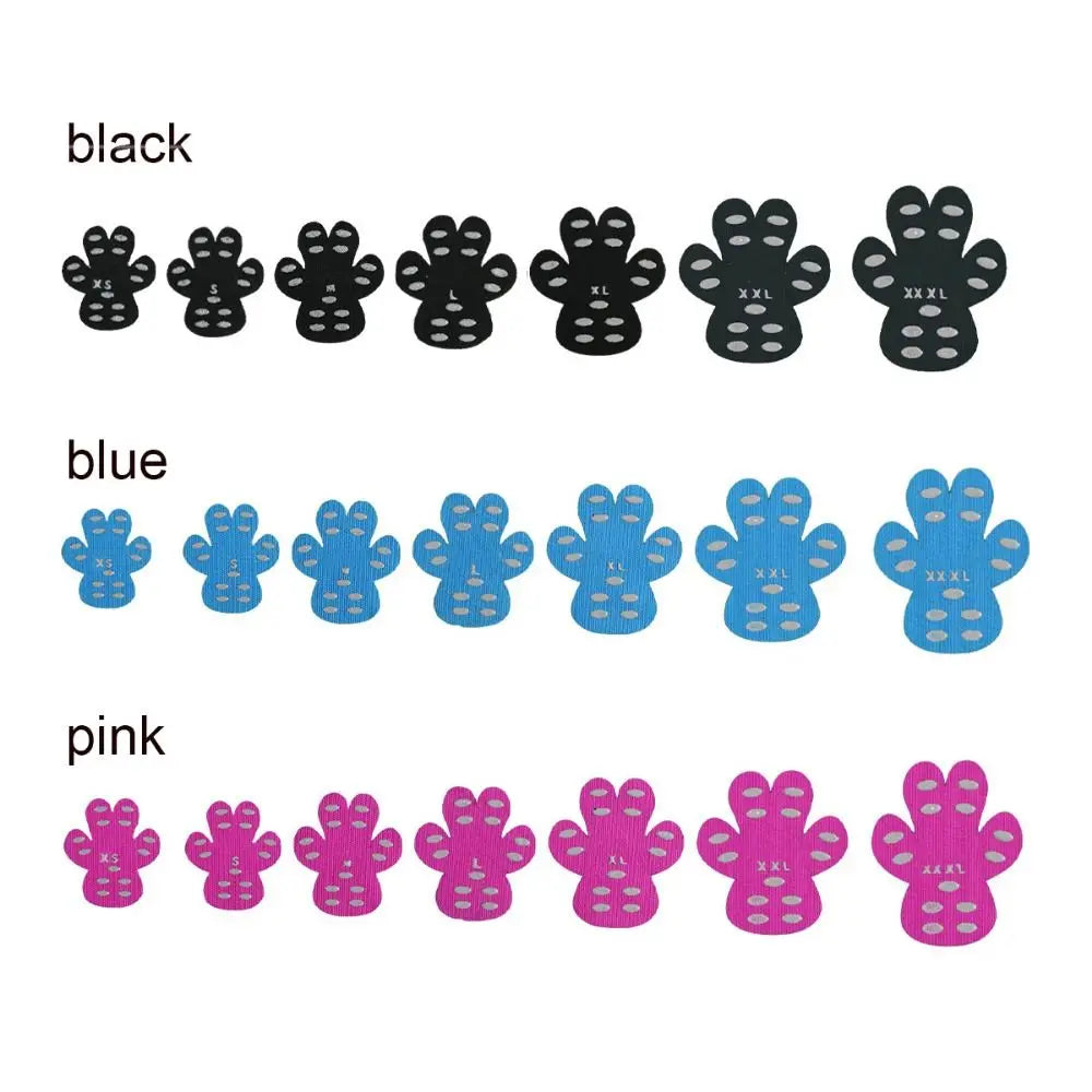 Skidproof Dog Paw Protectors in Pink, Black & Caribbean Blue