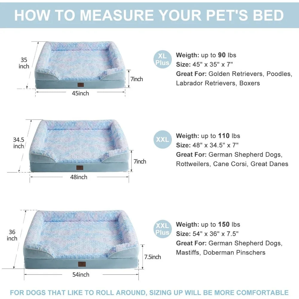 Luxurious Cuddle Haven for You and Your Giant Dog: Calming Rectangle Human Dog Bed – 71"x46"x7"