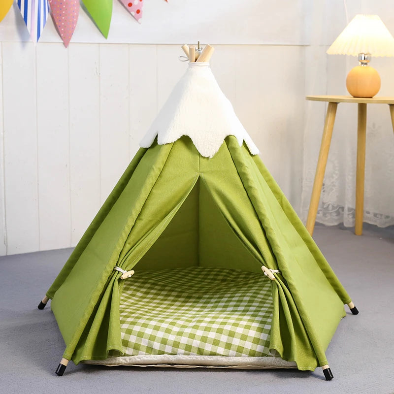 Wonderland Dog Teepee: Luxurious Washable Fortress with Plush Cushion