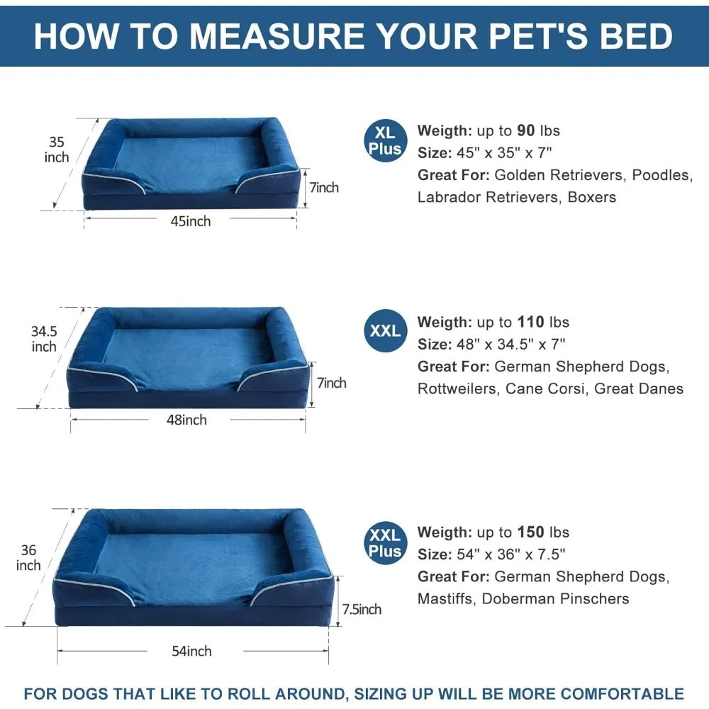 Luxurious Cuddle Haven for You and Your Giant Dog: Calming Rectangle Human Dog Bed – 71"x46"x7"