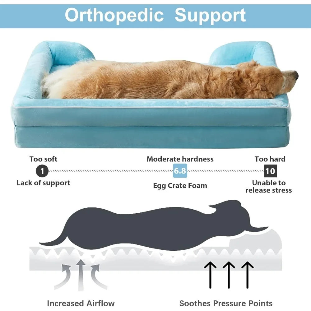 Luxurious Cuddle Haven for You and Your Giant Dog: Calming Rectangle Human Dog Bed – 71"x46"x7"