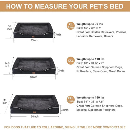 Luxurious Cuddle Haven for You and Your Giant Dog: Calming Rectangle Human Dog Bed – 71"x46"x7"