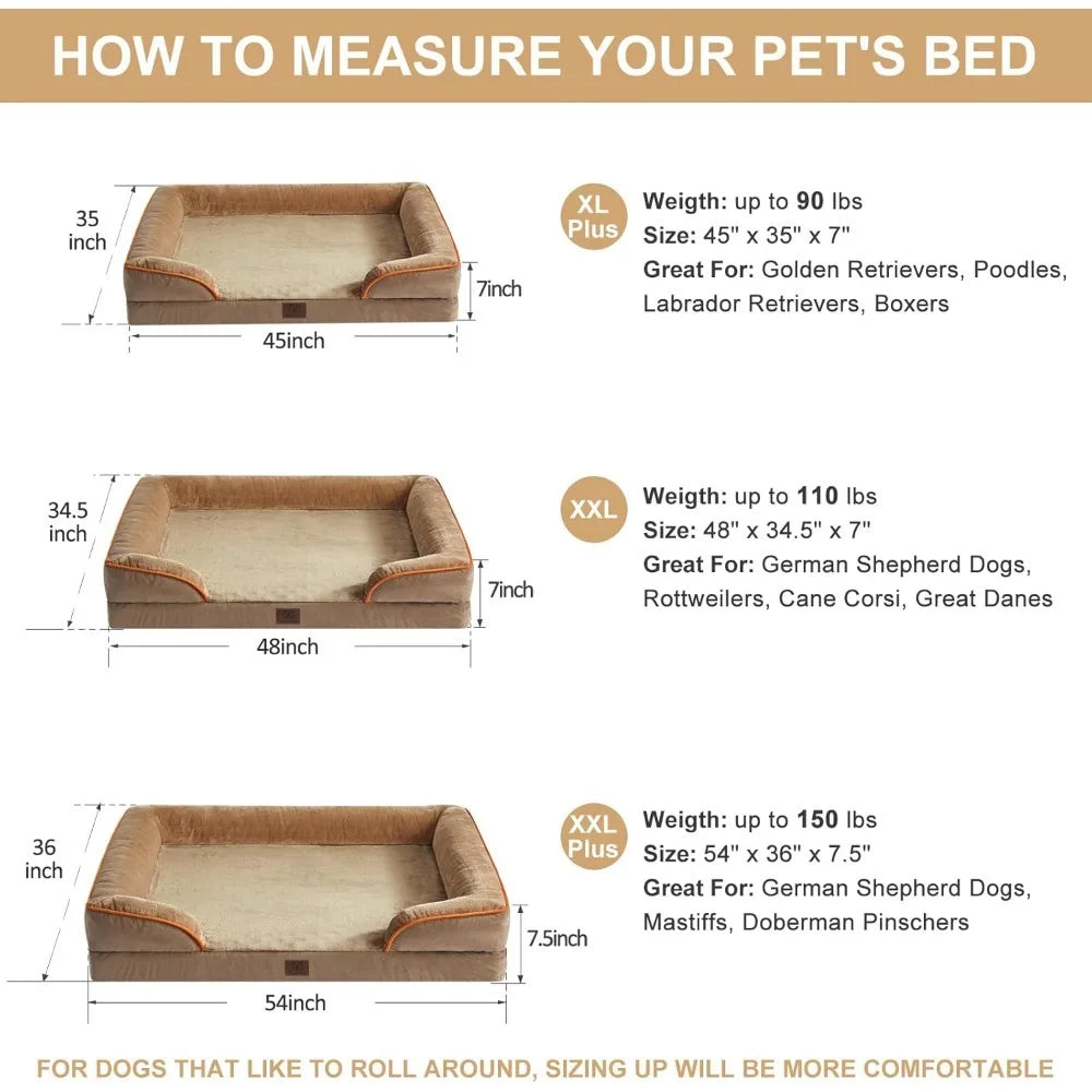 Luxurious Cuddle Haven for You and Your Giant Dog: Calming Rectangle Human Dog Bed – 71"x46"x7"