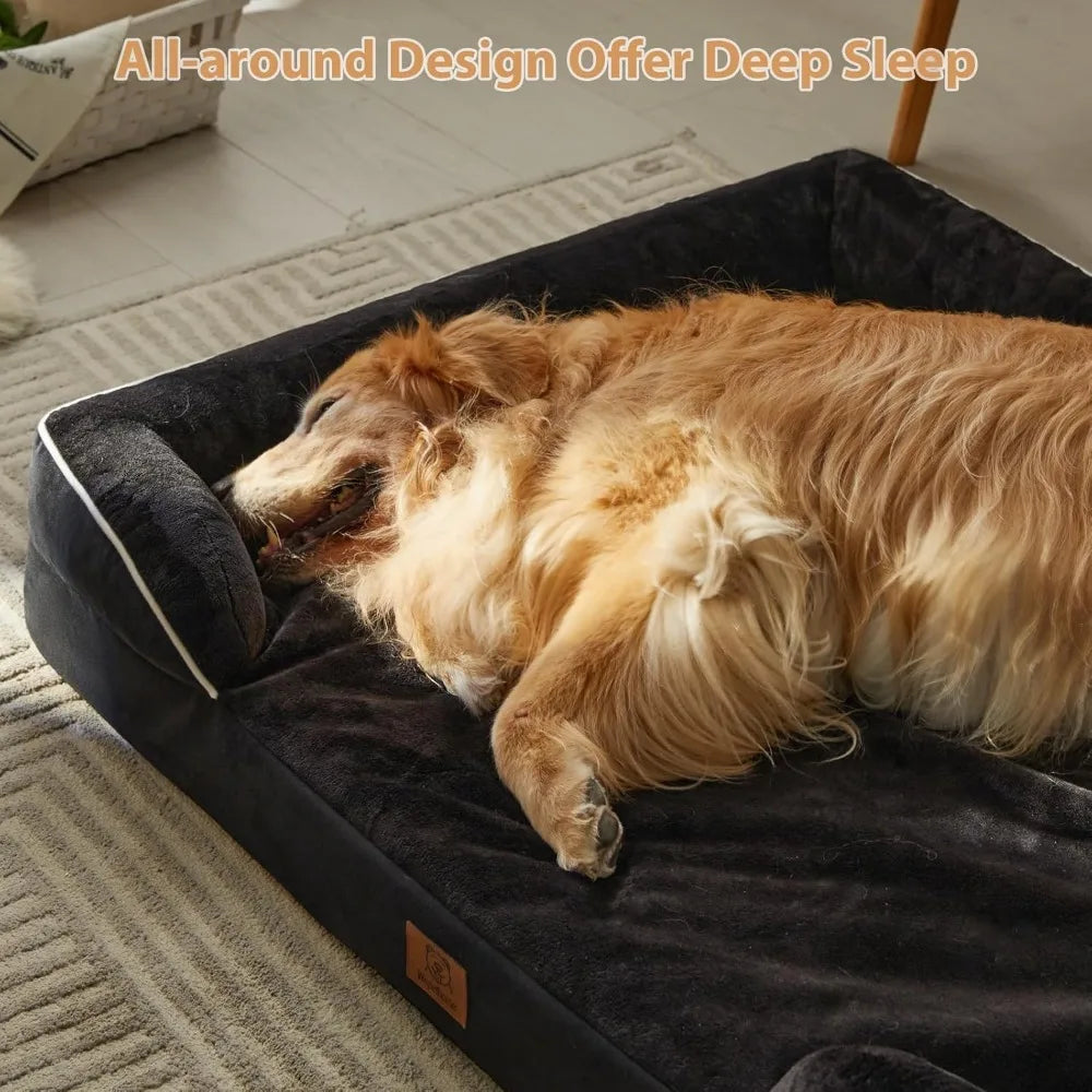 Luxurious Cuddle Haven for You and Your Giant Dog: Calming Rectangle Human Dog Bed – 71"x46"x7"