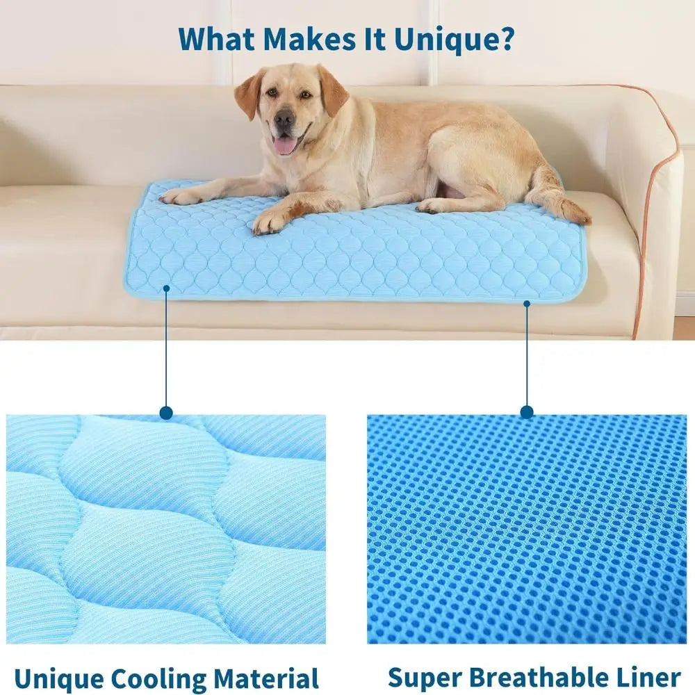 Pet Cooling Mat: Summer Ice Silk Blanket for Breathable Comfort