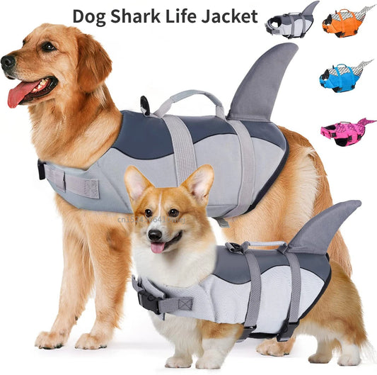 Aqua Couture GRAY Shark Fin Dog Life Vest – Adventure Smart in Style!