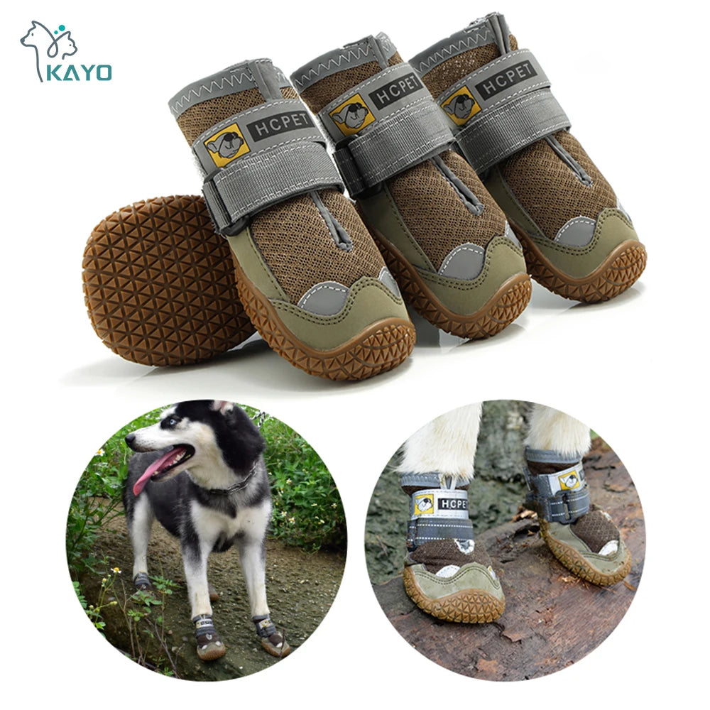 Reflective Waterproof Dog Boots for Medium & Large Dogs