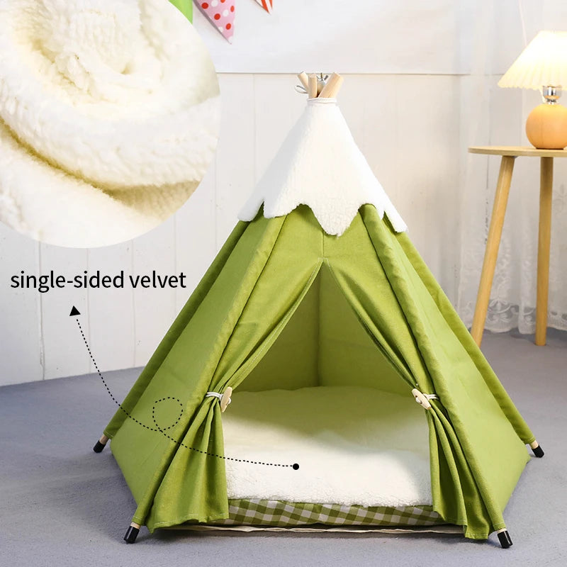 Wonderland Dog Teepee: Luxurious Washable Fortress with Plush Cushion