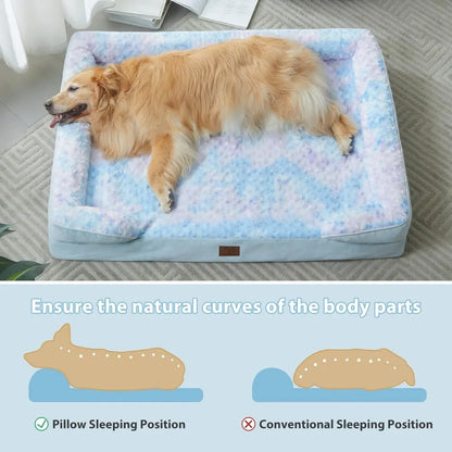 Luxurious Cuddle Haven for You and Your Giant Dog: Calming Rectangle Human Dog Bed – 71"x46"x7"