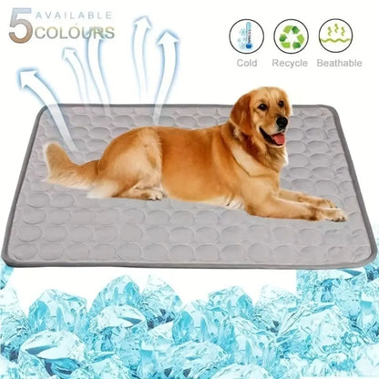 Pet Cooling Mat: Summer Ice Silk Blanket for Breathable Comfort