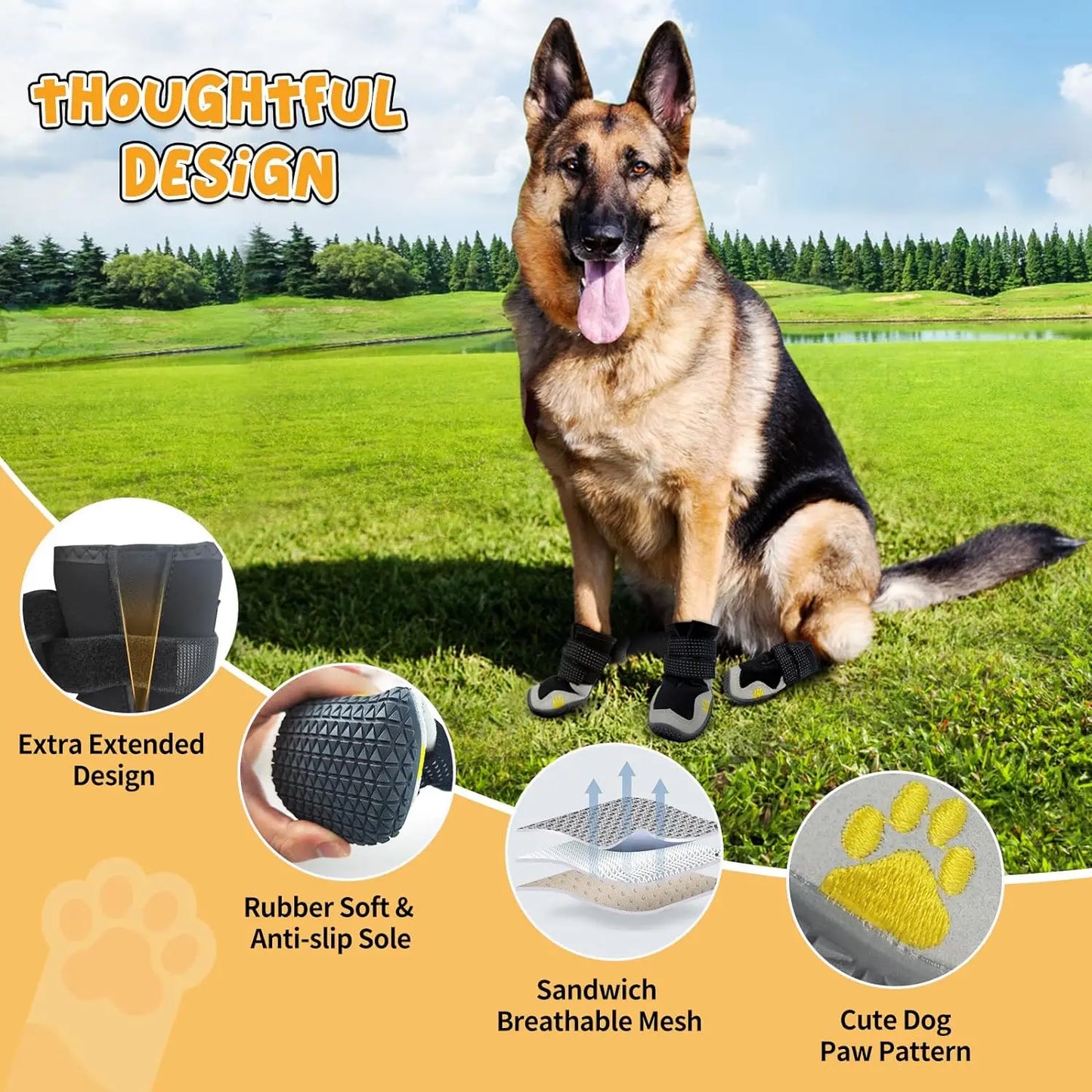 Sporty Dog Shoes for Large Size Dogs - Ultimate Adventure Paw Protectors