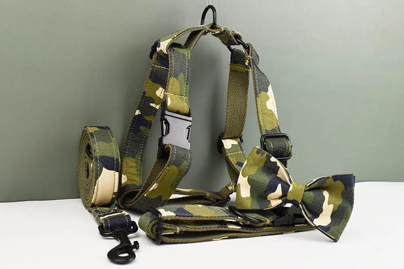 Camouflage Designer Personalized Tactical Dog Harness & Leash Collection