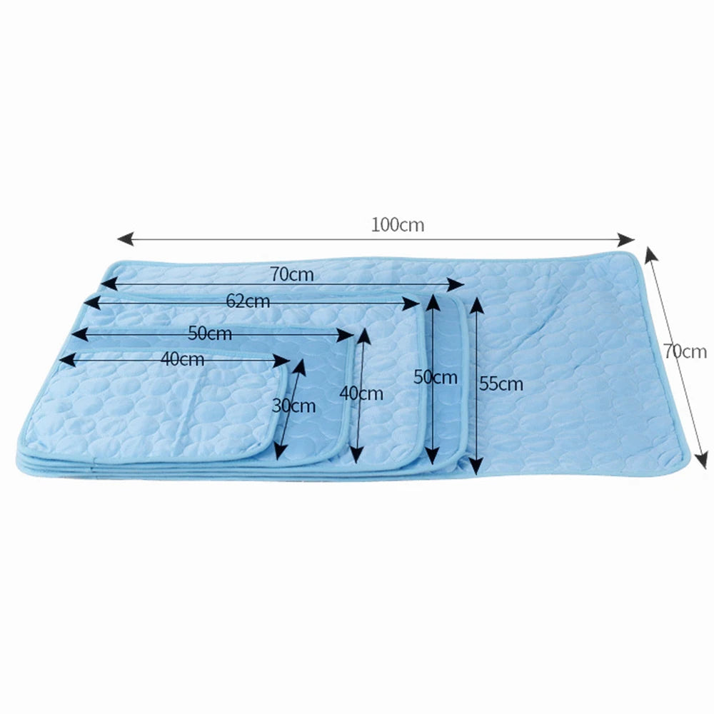 Pet Cooling Mat: Summer Ice Silk Blanket for Breathable Comfort