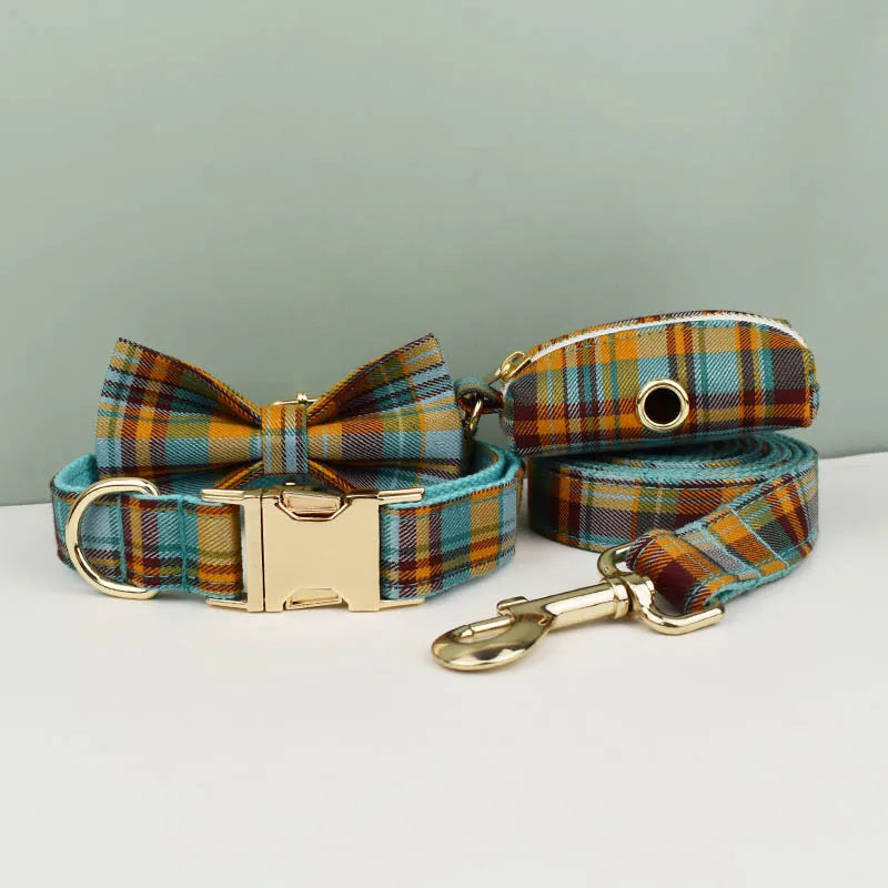 Amsterdam Plaid Personalized Designer Dog Accessory Collection