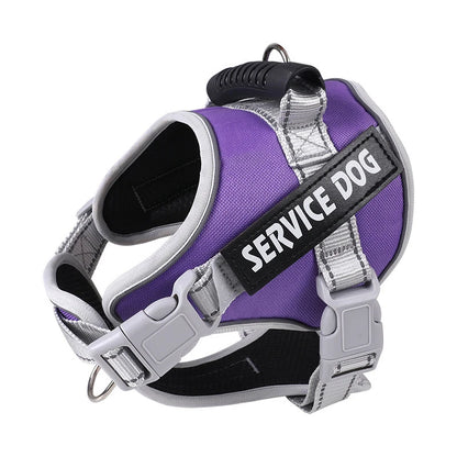 Personalized Service Dog Harness: Custom Name & Reflective Adjustable Vest