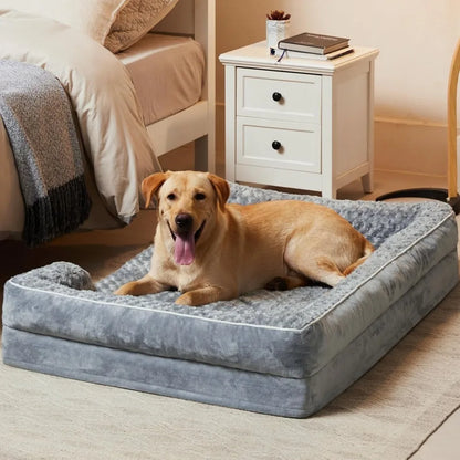 Luxurious Cuddle Haven for You and Your Giant Dog: Calming Rectangle Human Dog Bed – 71"x46"x7"