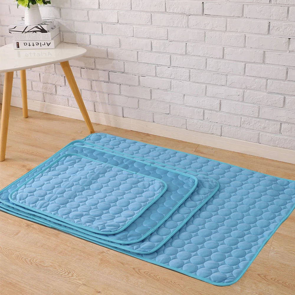 Pet Cooling Mat: Summer Ice Silk Blanket for Breathable Comfort