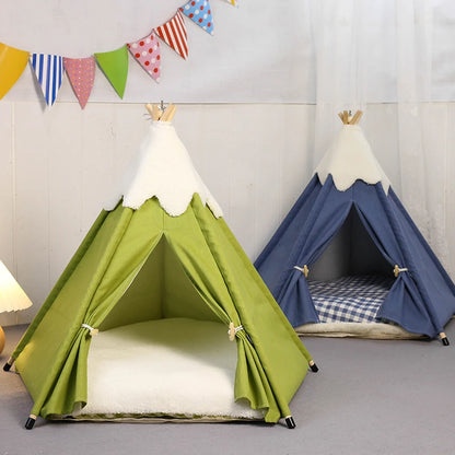 Wonderland Dog Teepee: Luxurious Washable Fortress with Plush Cushion