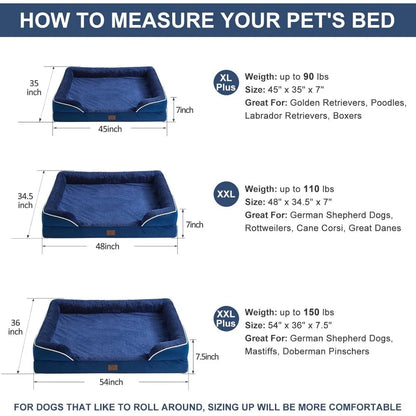 Luxurious Cuddle Haven for You and Your Giant Dog: Calming Rectangle Human Dog Bed – 71"x46"x7"