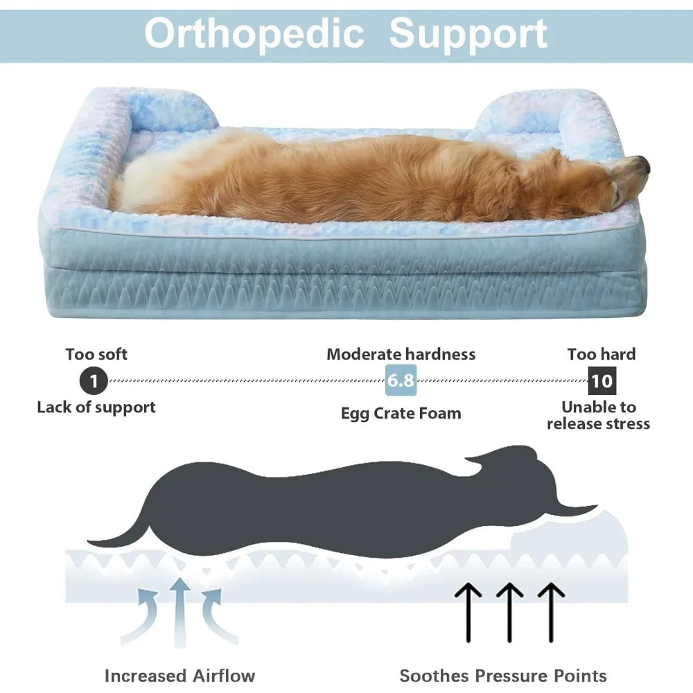 Luxurious Cuddle Haven for You and Your Giant Dog: Calming Rectangle Human Dog Bed – 71"x46"x7"