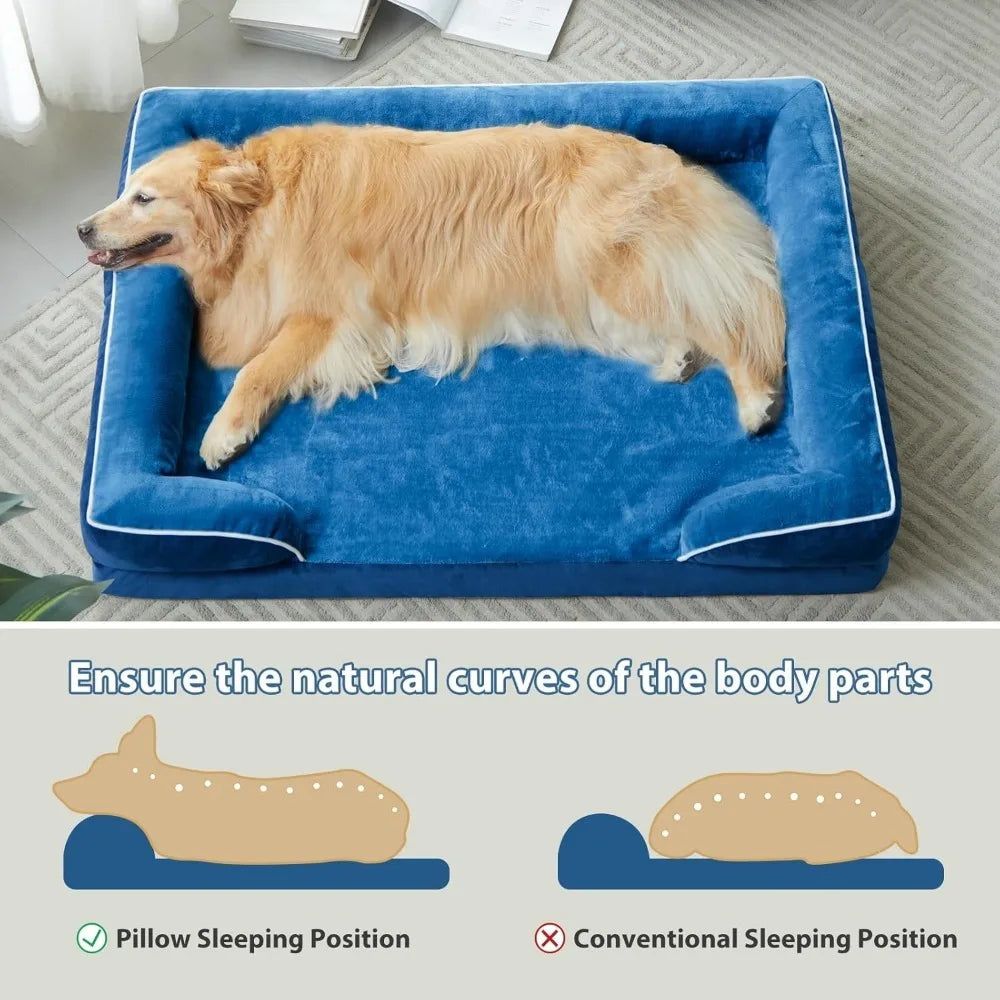 Luxurious Cuddle Haven for You and Your Giant Dog: Calming Rectangle Human Dog Bed – 71"x46"x7"