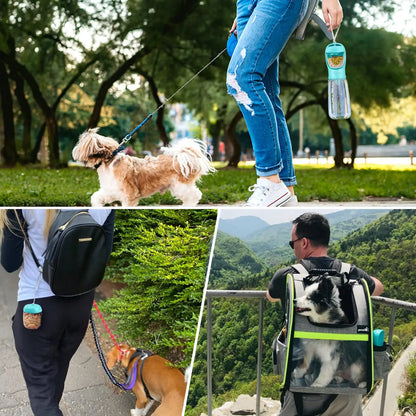 ZanaTravel Buddy - 2 in 1 Portable Dog Water Bottle & Food Container