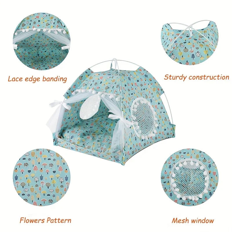 Pristina Pom Pom Dog Tent: Regal Comfort for Your Fur Baby