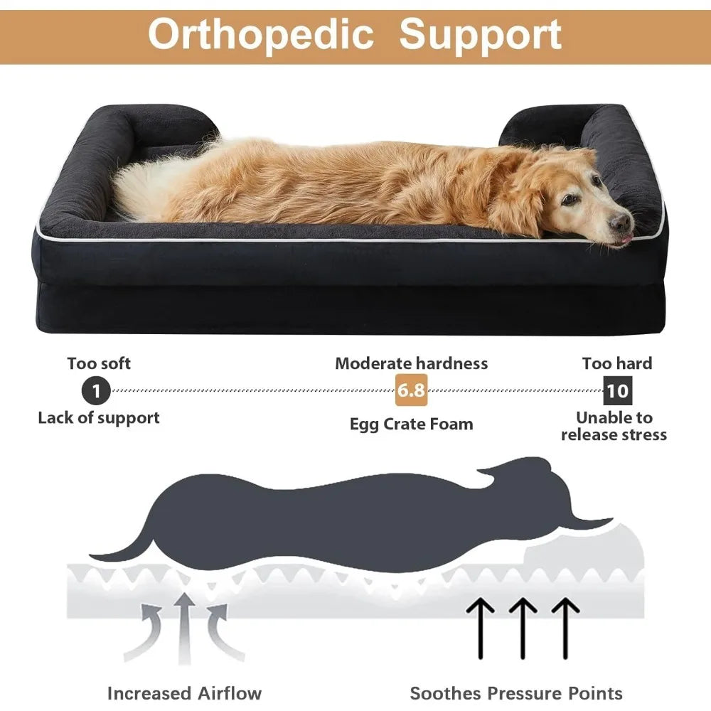 Luxurious Cuddle Haven for You and Your Giant Dog: Calming Rectangle Human Dog Bed – 71"x46"x7"