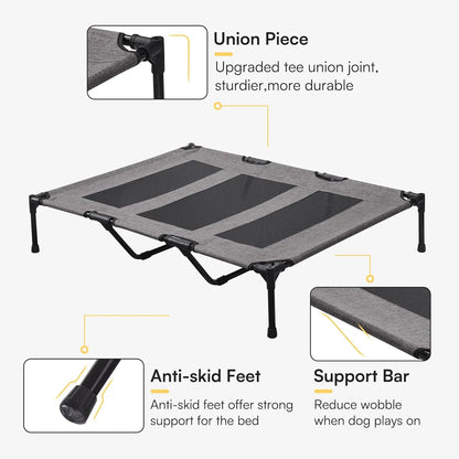 Ultimate Outdoor Dog Bed: Elevated Pet Cot with Canopy and Carrying Bag