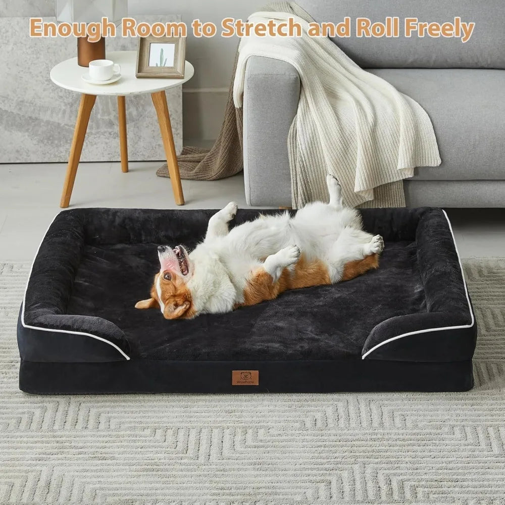 Luxurious Cuddle Haven for You and Your Giant Dog: Calming Rectangle Human Dog Bed – 71"x46"x7"