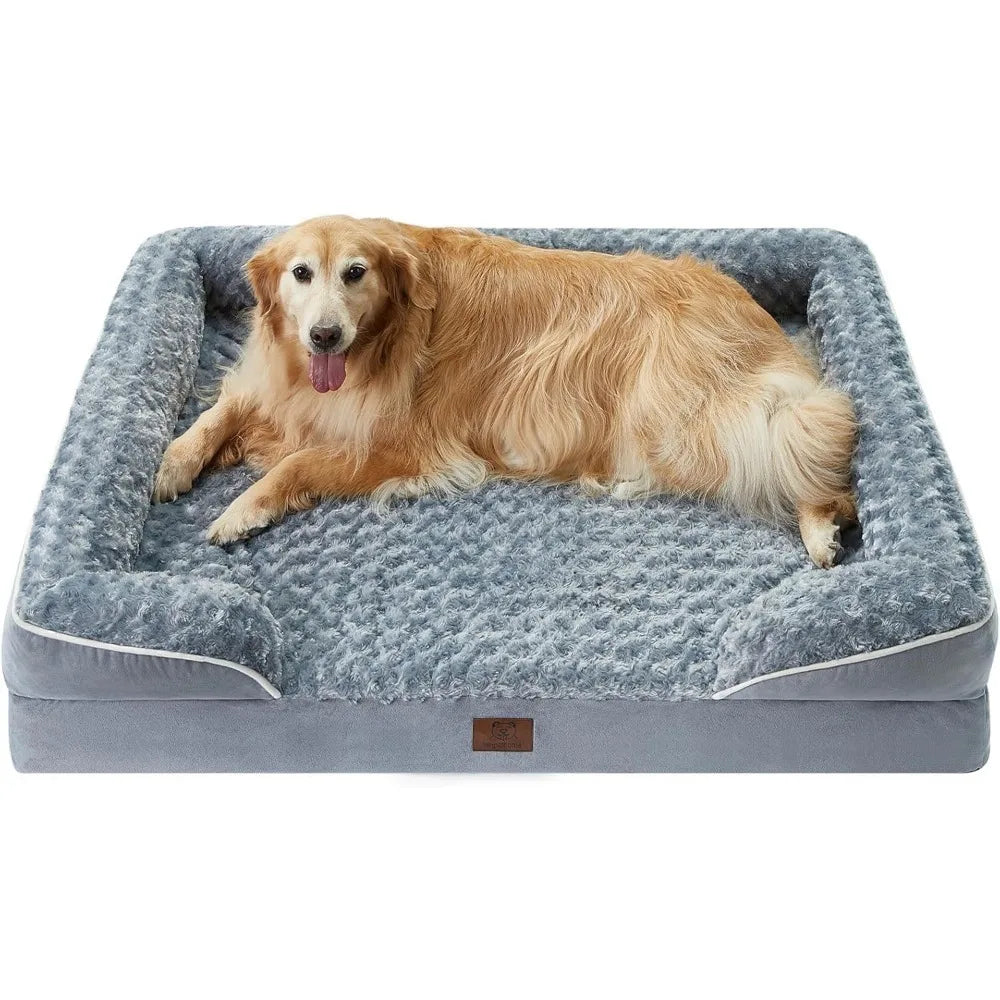 Luxurious Cuddle Haven for You and Your Giant Dog: Calming Rectangle Human Dog Bed – 71"x46"x7"