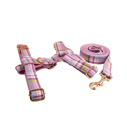 Lexington Pink Plaid Personalized Dog Accessory Collection