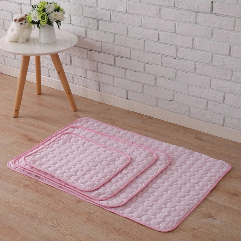 Pet Cooling Mat: Summer Ice Silk Blanket for Breathable Comfort