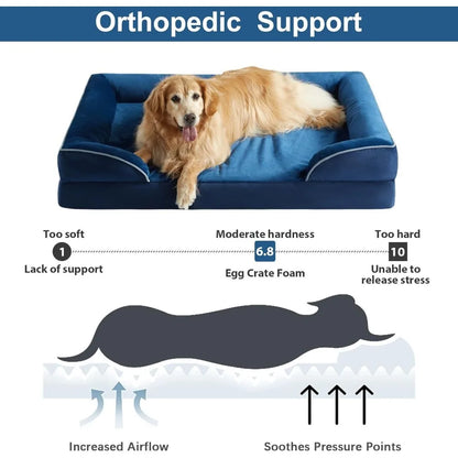 Luxurious Cuddle Haven for You and Your Giant Dog: Calming Rectangle Human Dog Bed – 71"x46"x7"