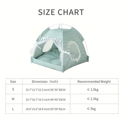 Pristina Pom Pom Dog Tent: Regal Comfort for Your Fur Baby