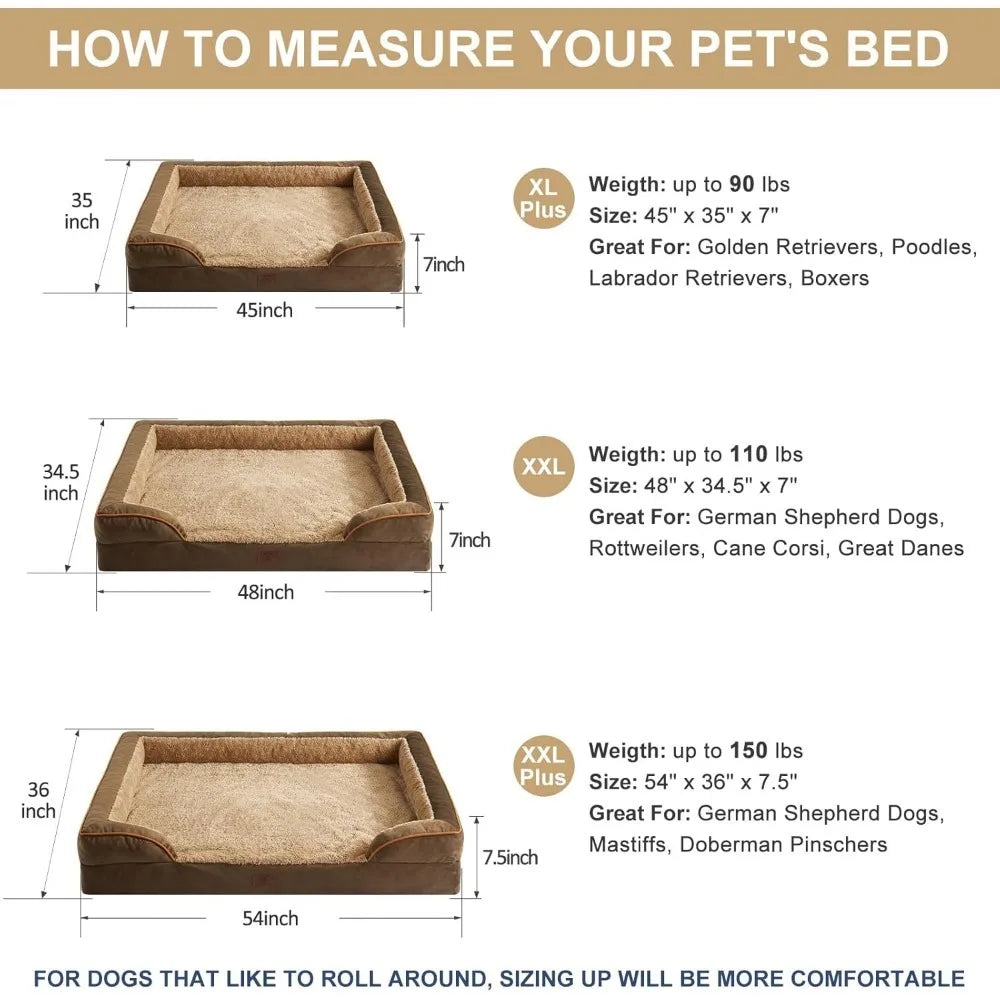 Luxurious Cuddle Haven for You and Your Giant Dog: Calming Rectangle Human Dog Bed – 71"x46"x7"