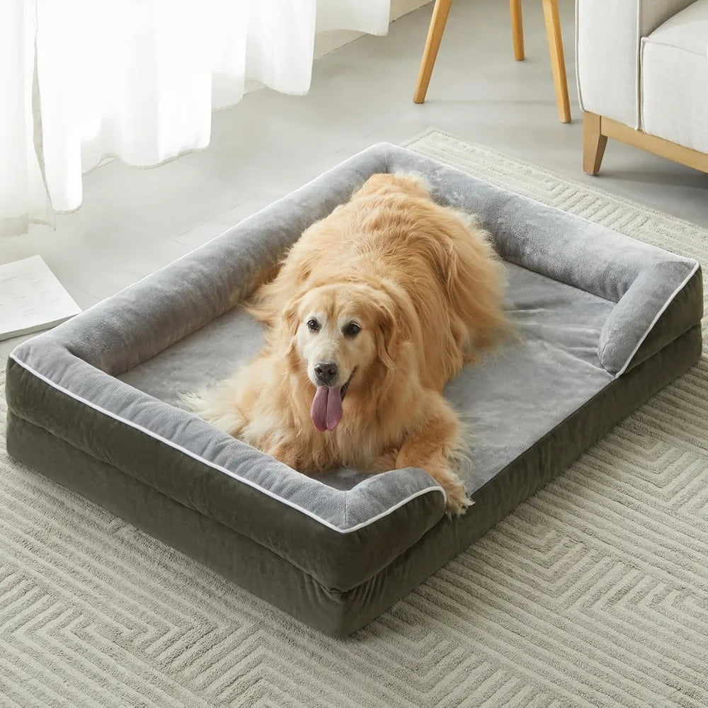 Luxurious Cuddle Haven for You and Your Giant Dog: Calming Rectangle Human Dog Bed – 71"x46"x7"