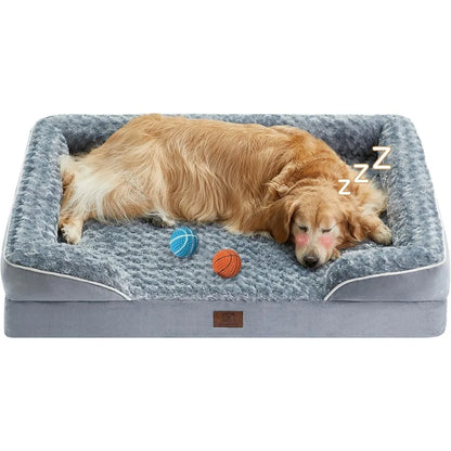 Luxurious Cuddle Haven for You and Your Giant Dog: Calming Rectangle Human Dog Bed – 71"x46"x7"