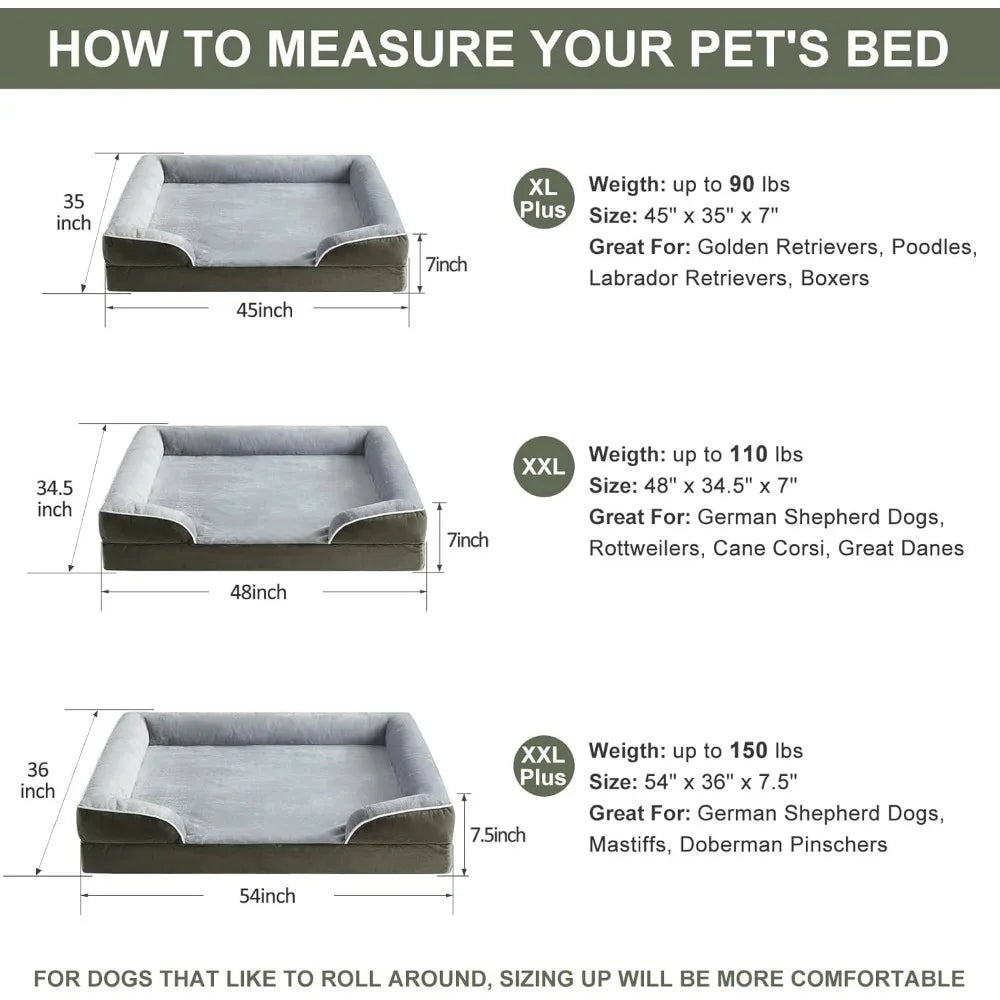 Luxurious Cuddle Haven for You and Your Giant Dog: Calming Rectangle Human Dog Bed – 71"x46"x7"